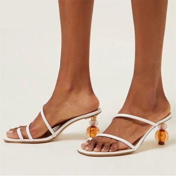 

2021 new women summer slippers strange high heels slides women pumps dress shoes woman gladiator sandals mules, Black