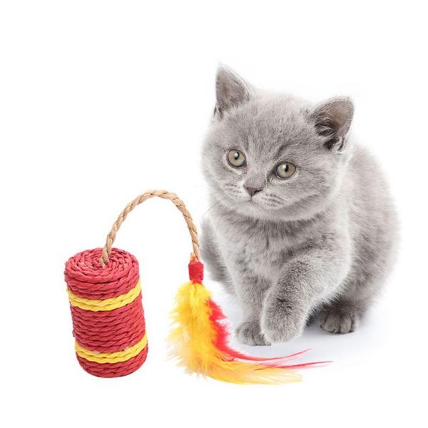 

cat toys cute toy bite resistant tooth grinding rope teaser play chewing interactive scratch