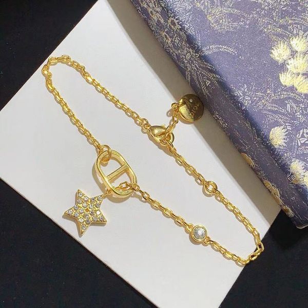 

letter bracelet five star gold letter diamond bracelet for girl, Silver
