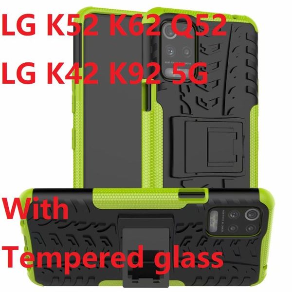

cell phone pouches armor cases for lg k52 q52 k62 plus case + tempered glass soft pc gel hybrid protection silicon k92 k22 hard cover