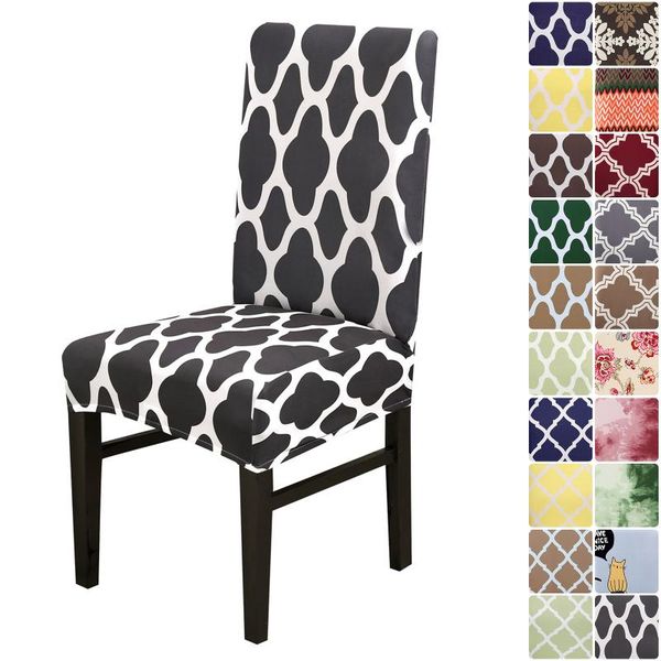 

chair covers cover geometric spandex elastic striped plain dining slipcover case stretch removable for wedding el banquet 1/2/4/6pcs