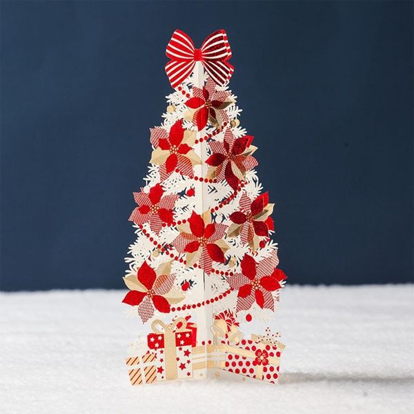 

greeting cards merry christmas tree winter gift -up decoration stickers cut year