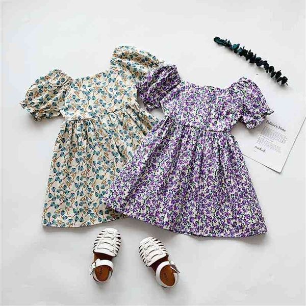 

summer arrival girls fashion floral dress kids korean design princess party 210528, Red;yellow