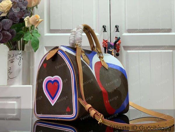 

m57451 brown game on speedy 30 bandouliere boston bandouliere 30 purse cross body handbag womens mens leather totes travel speedy bags