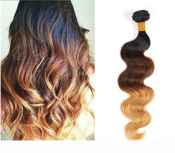 

brazilian body wave two tone color ombre human remy hair weaves t1b 27 t1b 30 t1b 99j brown burgundy red double wefts, Black