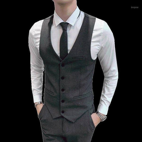 

men's vests business casual slim vest fashion solid color single button for simple spring and autumn s-4xl, Black;white