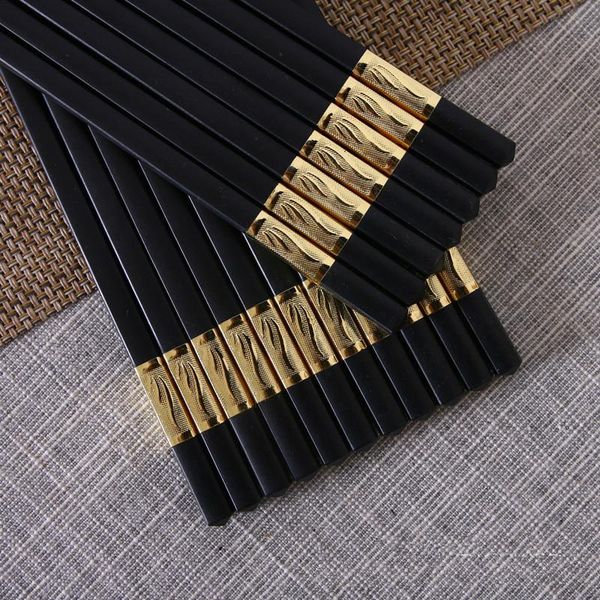 

10 pcs chinese style chopsticks alloy chopsticks restaurant pot long sushi household kitchen utensils
