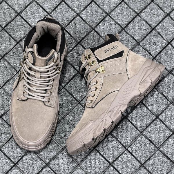 

men's martin boots motorcycle retro style men's shoes 03, Black