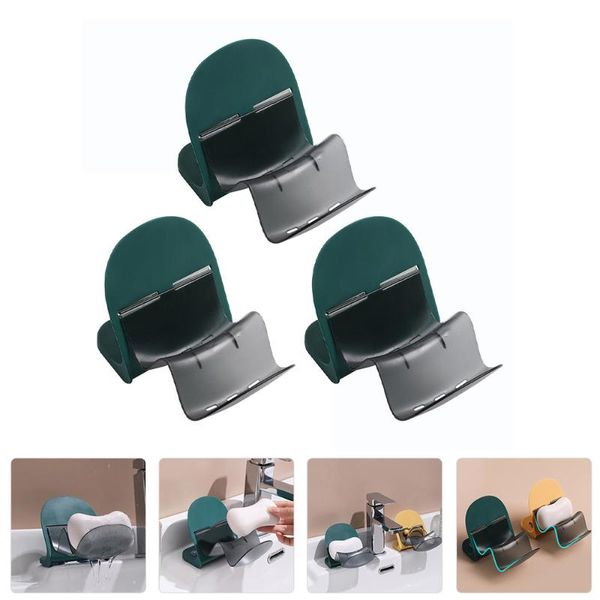 

soap dishes 3pcs suction holder draining storage shelf stand