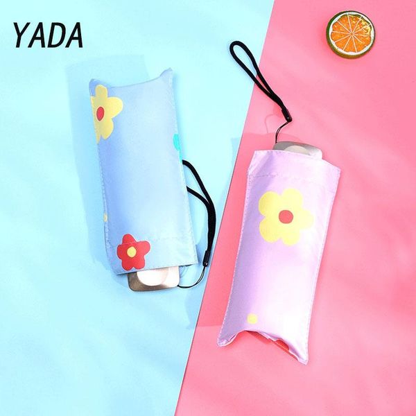 

umbrellas yada 2021 luxury flowers rainy pocket light 5 folding umbrella for women uv mini small manual ys200060
