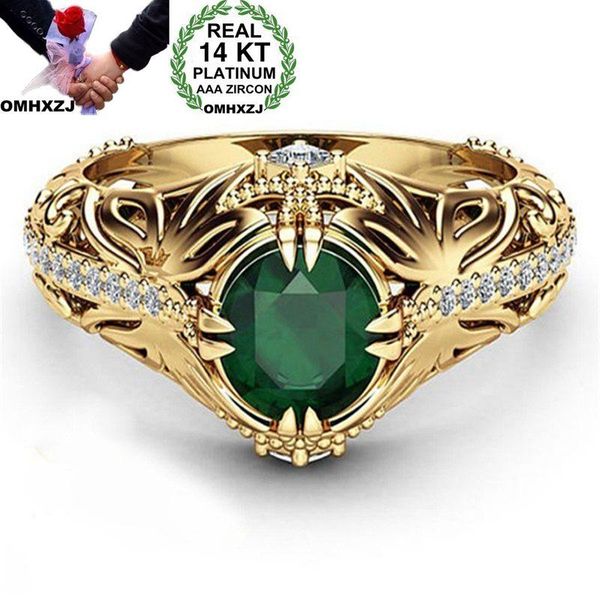

cluster rings omhxzj wholesale european fashion woman man party wedding gift round emerald zircon 14kt yellow gold ring rr797, Golden;silver
