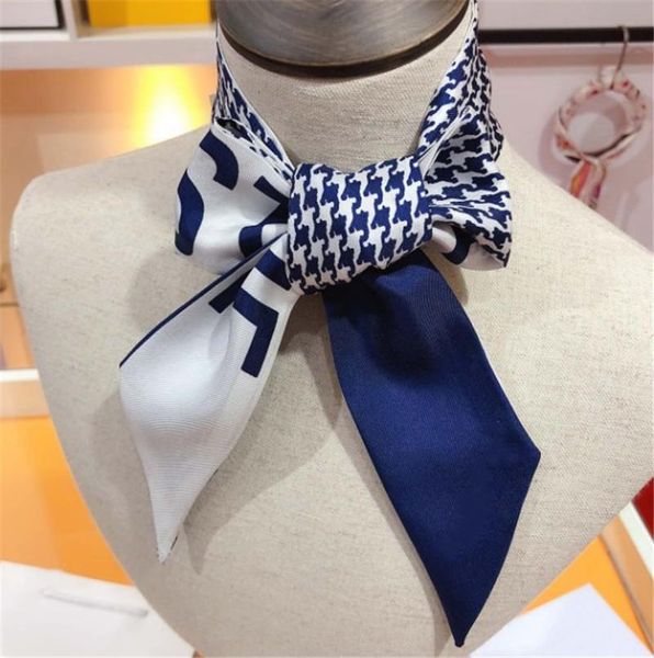

designer scarf silk scarf fashion headband scarf women silk scraves grade silk muffler hair bands 100*5cm, Blue;gray