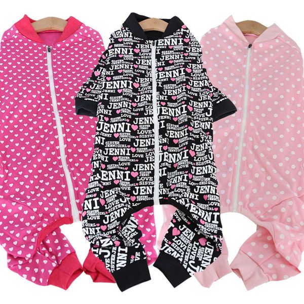 

2019 petstyle knitted cotton stripe zipper dog pajamas pet clothing dog large dog clothing