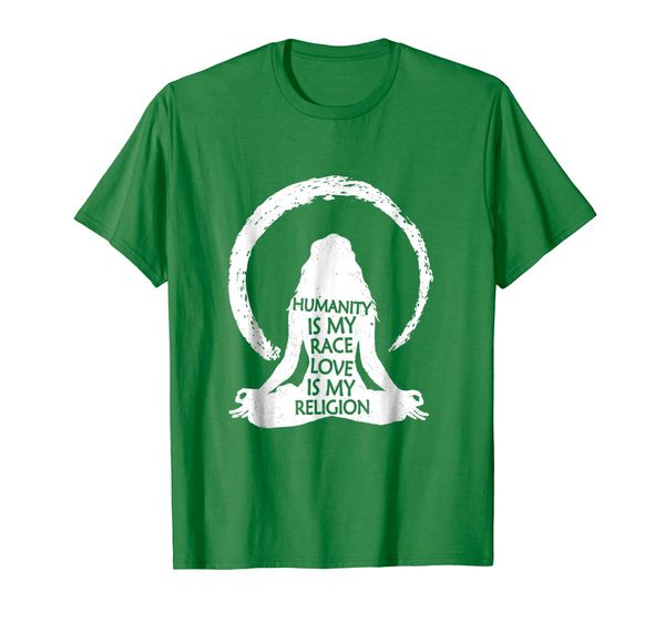 

humanity is my race love is my religion zen t-shirt, White;black