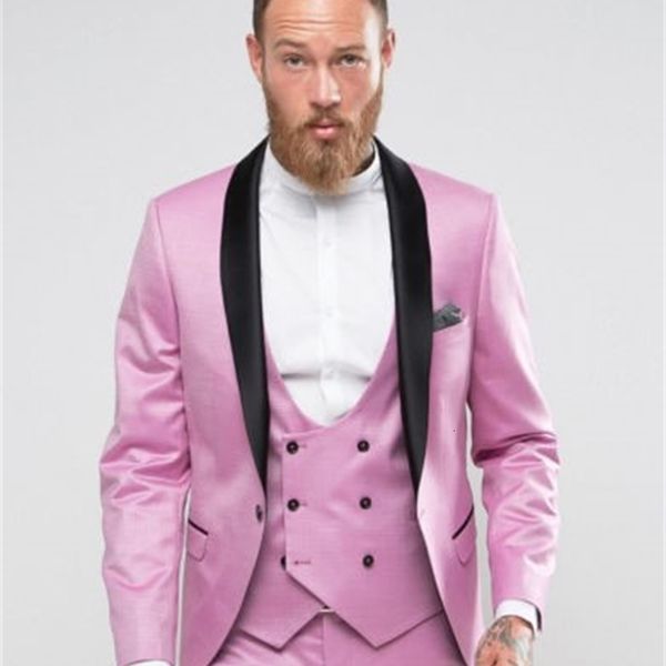 

men's suits & blazers personalized black rose mode of smoking suitable for 3-piece work the party dressed in bridegroom wedding 19pf, White;black