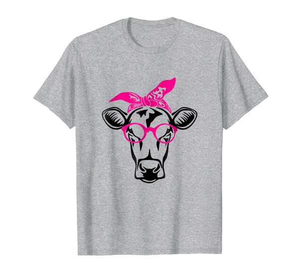 

Cute Heifer Cattle Bandana Cow Head T Shirt for Women, Mainly pictures