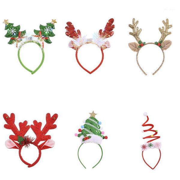 

christmas decorations headbands santa tree elk antlers headband kids headwear reindeer ornaments party cosplay