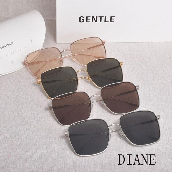

sunglasses 2021 korean brand design gentle diane women men square uv400 lens sun glasses with luxury package, White;black