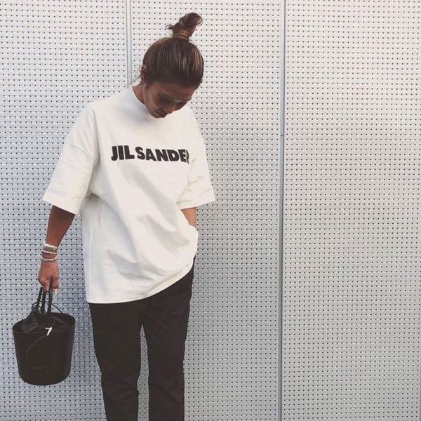 

women's t-shirt loose summer women tshirts men letter print oversize tee fashion steetwear half sleeve woman man's tees outerwear, White