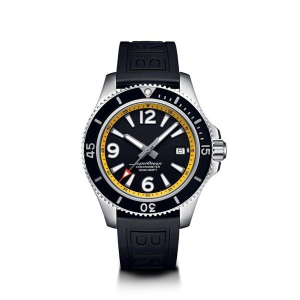 

wristwatches men ceramic bezel black blue rubber stainless steel automatic mechanical movement watch, Slivery;brown