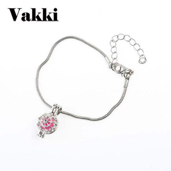 

charm bracelets originality hollow out perfume essential oil diffuser spider beads pendant bracelet for chidren women jewelry accessories, Golden;silver