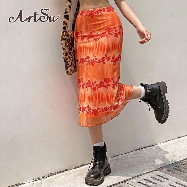

skirts summer floral print midi womens casual high waisted skirt lady sweat cute fashion beach streetwear 2021 assk82800, Black