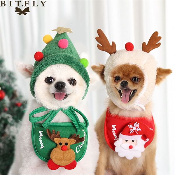 Bandana natalizia per cani Cappello da Babbo Natale Sciarpa per cani Bavaglini a triangolo Fazzoletto Costume natalizio Vestito per cani di piccola taglia media Gatti Animali domestici