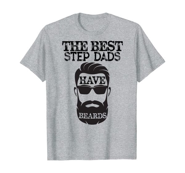 

the step dads have beards t-shirt - funny father tee, White;black