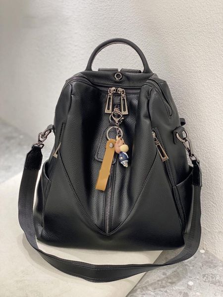 

backpack 2021 fashion backpack, leather student bag, school computer doll accessories, all-match