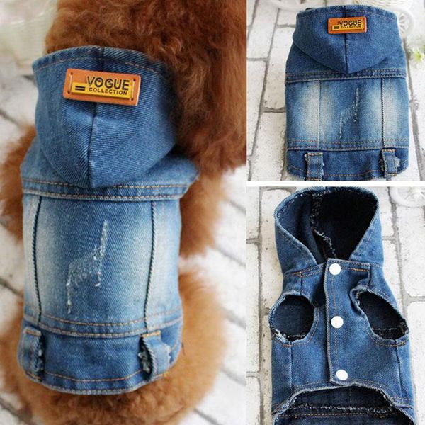 

dog apparel pet small cat denim jacket fashion clothing personalized jeans costume vest coat teddy poodle clothes
