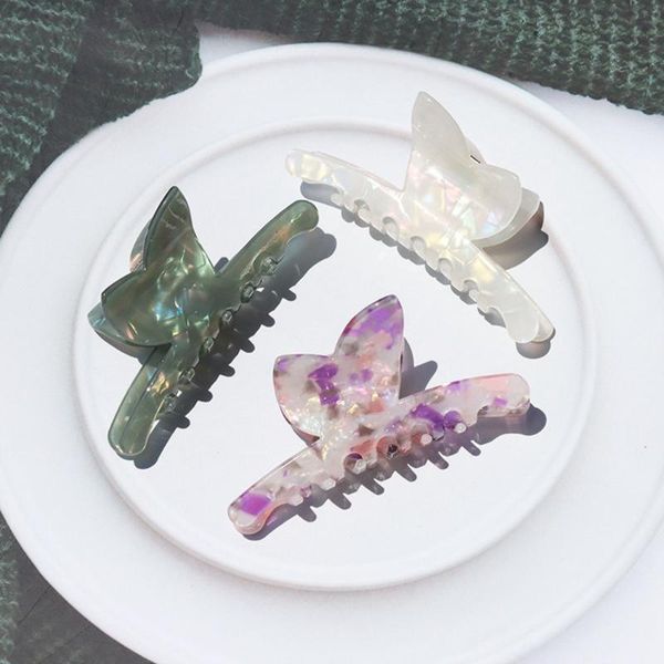 

hair clips & barrettes 2021 6pcs claw clip celluloid shiny clamp jaw styling accessory barrette crab korean headwear, Golden;silver