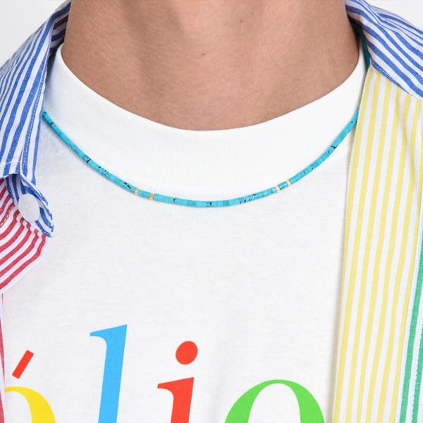 

chokers handmade blue stone piece beaded necklace fashion simple classic clothing accessories women trendy gift bizuteria choker 2021, Golden;silver