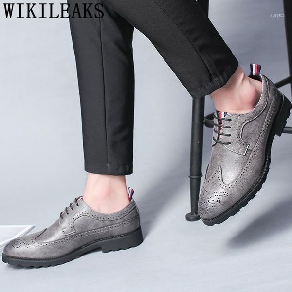 

dress shoes wedding men dressed brogue classic coiffeur leather sapato social masculino couro social11, Black