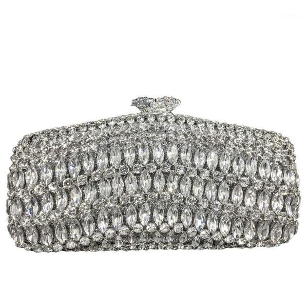 

evening bags boutique de fgg elegant silver and clutches for women formal party crystal clutch purse wedding handbag