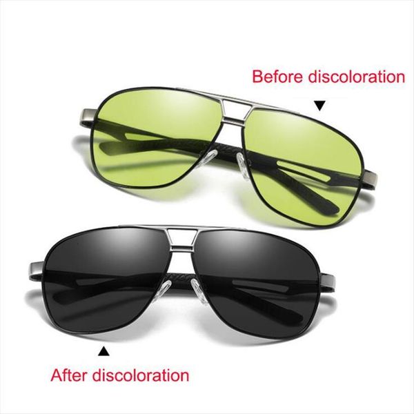 

Photochromic Sunglasses Men Pilot Polarized Sun Glasses Retro Aviation Night Vision For Mens Chameleon Eyewear, White;black