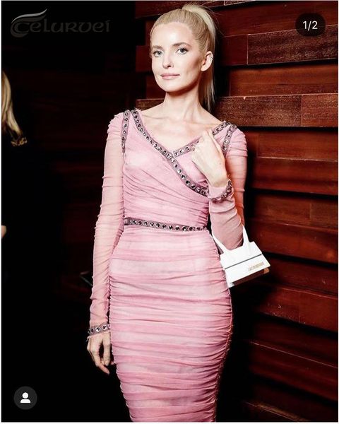 

in pink sleeves, sparkly beading rayon bandage, elegant clothes and party dress club rve4, White