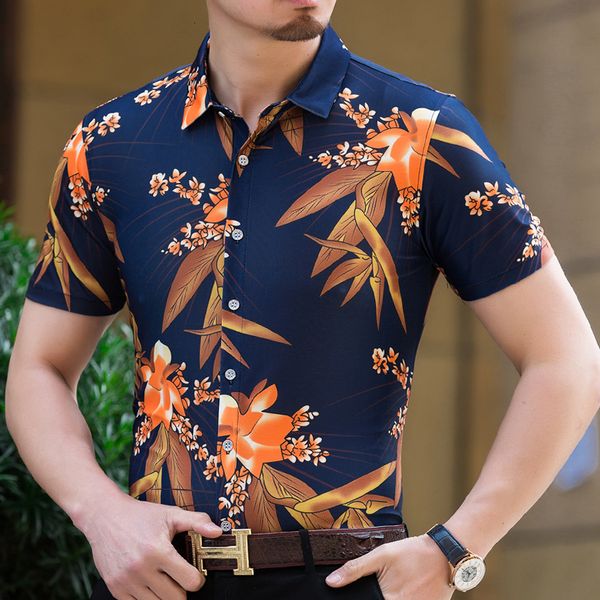 

new hawaiian style casual 80% silk shirts men's short sleeve both sides chinese nation flower 2021 beach summer clothes j3nv, White;black