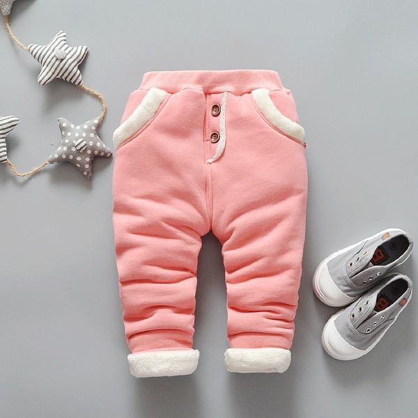 Детские теплые брюки для девочек детей плюс бархатные густые леггинсы младенческие зимние брюки новорожденных повседневные брюки 210312