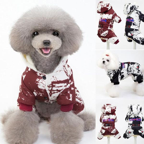 

dog apparel cute pet cats puppy cotton clothes costumes suit cosplaying print 4-legged jumpsuit-