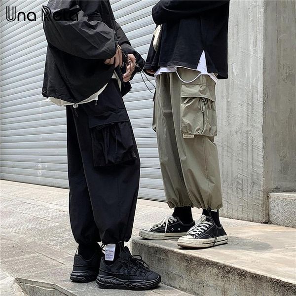 

men's pants una reta 2021 spring streetwear men clothing loose joggers harajuku hip hop hipster casual sweatpants, Black