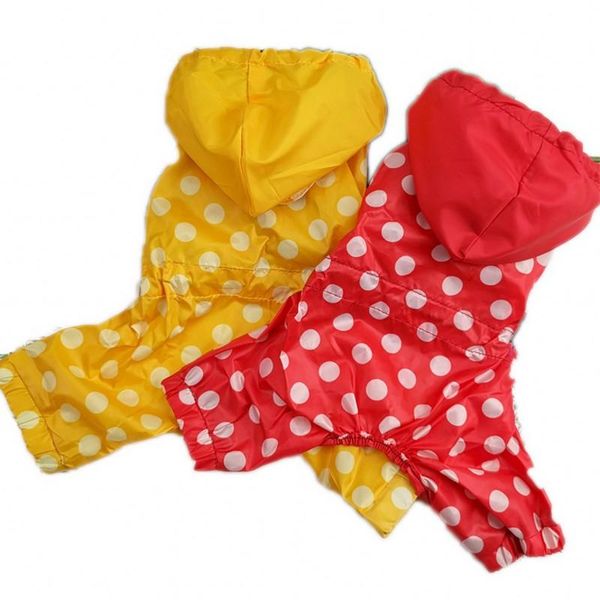 

dog apparel 2021 pet raincoat waterproof clothing cute dot small dogs rain coat cloak for pets cat puppy clothes xs-xl
