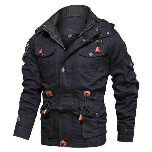 

thick warm mens parka winter fce multi-pock casual tactical army men plus size 5xl hooded jaquetas masculina, Black;brown