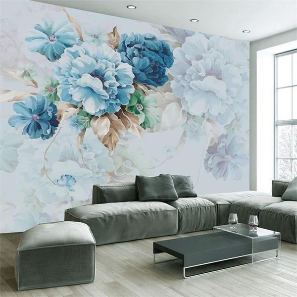 

wallpapers american art living room bedroom tv background wall painting handmade modern simple 3d decorative wallpaper mural