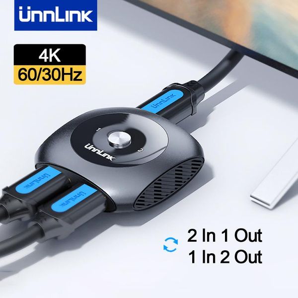 

audio cables & connectors unnlink -compatible switcher 4k 60hz 30hz bi-direction splitter 1x2/2x1 convertr adapter for tv pc projector l