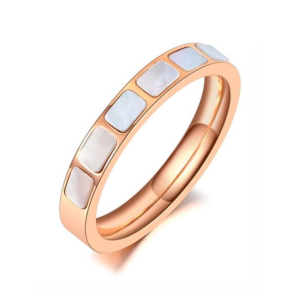 

wedding rings original design trendy stainless steel for women girls rose gold shell cz crystal party jewelry r20009, Slivery;golden