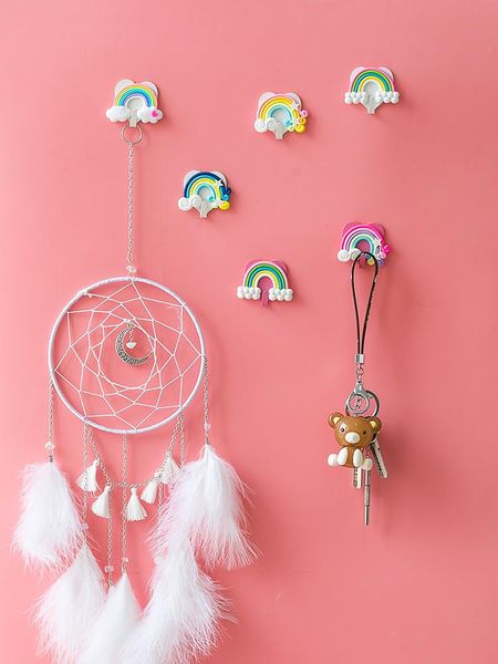 

robe hooks girl's room wall decoration hook heart shape lovely cartoon sticky creative dorm dormitory key frame ins