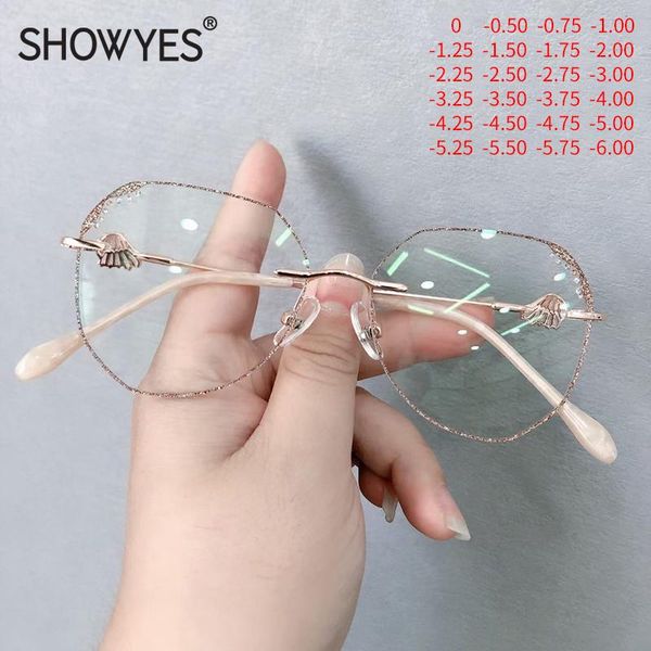 

sunglasses big size myopia glasses women's anti blue light rimless eyeglasses shell decorative eyewear custom prescription for computer, White;black