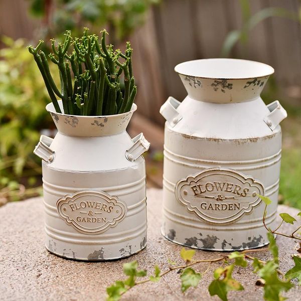 

vases european design vase retro metal creative shabby chic vintage pot flower living room decoracao casa home decoration ed50hp