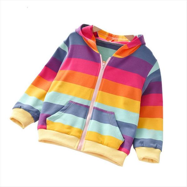 

baby kids girls childrens spring autumn coats jackets long sleeve cotton rainbow cardigan 7160 01, Blue;gray