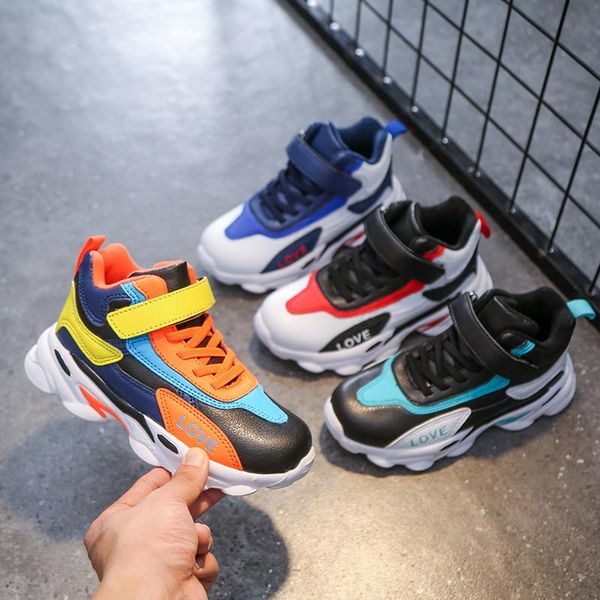 

sneakers children shoes kids boys mesh breathable sport running, Black;red